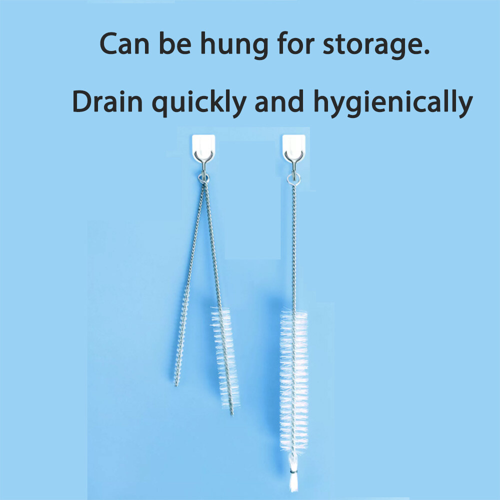 1-10PCS Nylon Straw Cleaner Cleaning Brush Small Long Handle Inner Hole Brushes