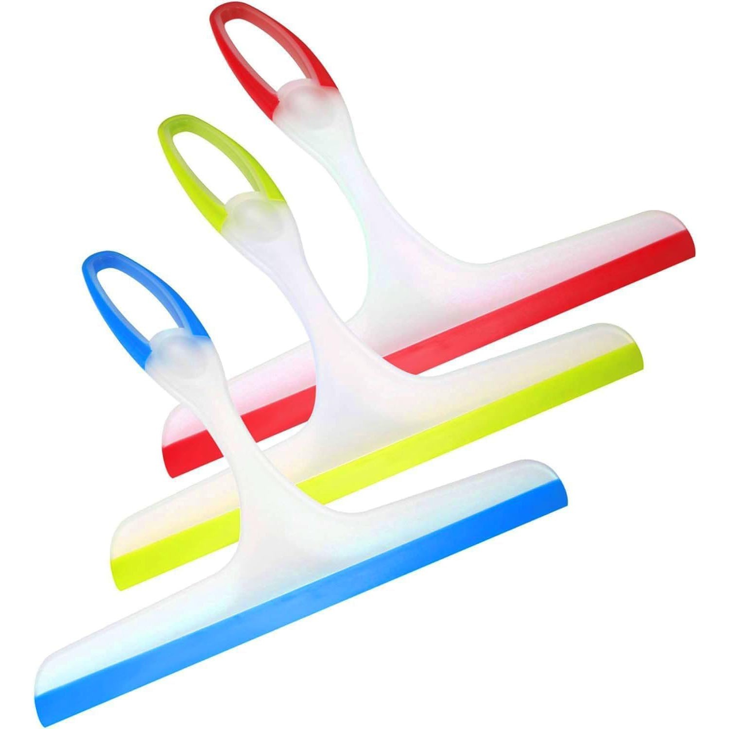 3Pcs Shower Squeegee for Glass Doors & Car Windows, Multi-Surface Cleaner for Ba