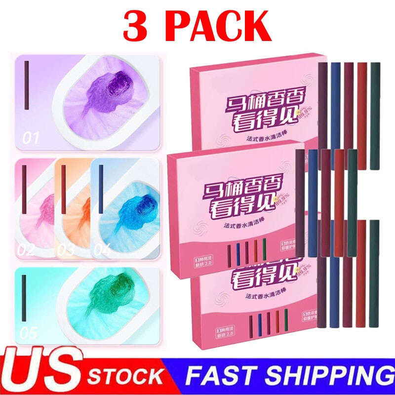 3PACK Multi-functional Deodorizing Toilet Cleaning Sticks,Automatic Long-Lasting