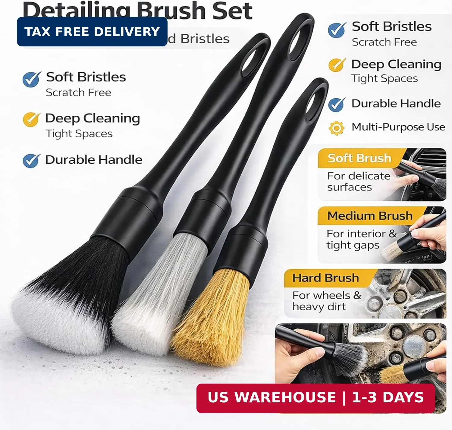 26Pcs Car Detailing Kit, Car Detailing Brush Set, Auto Detailing Drill Brush Set