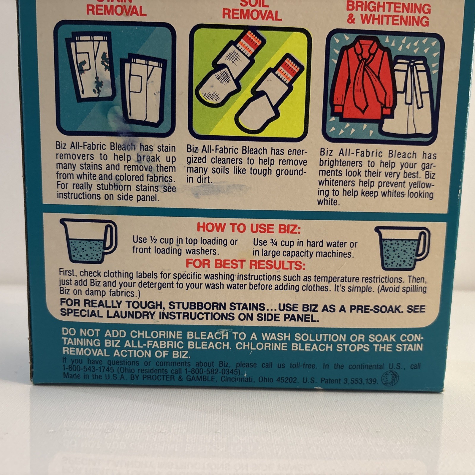 Vintage BIZ Bleach Laundry Detergent 30 Oz Proctor & Gamble UV Neon 25% Full