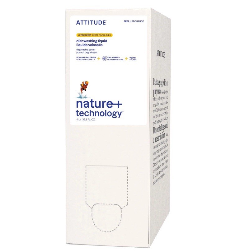 ATTITUDE Citrus Zest Dishwashing Liquid 135 Fl Oz EWG Verified Eco Friendly