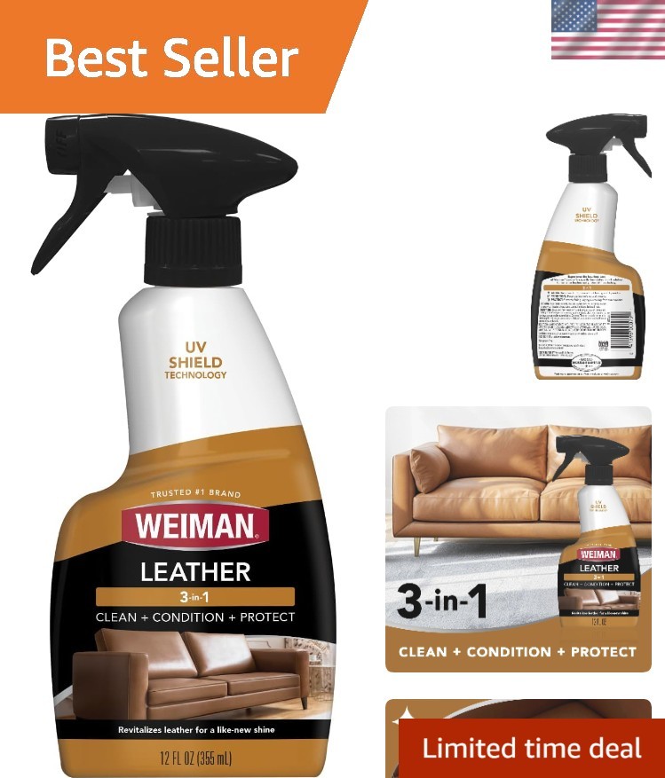 Leather Cleaner & Conditioner – 12 Fl Oz with Non-Toxic, Residue-Free Formula
