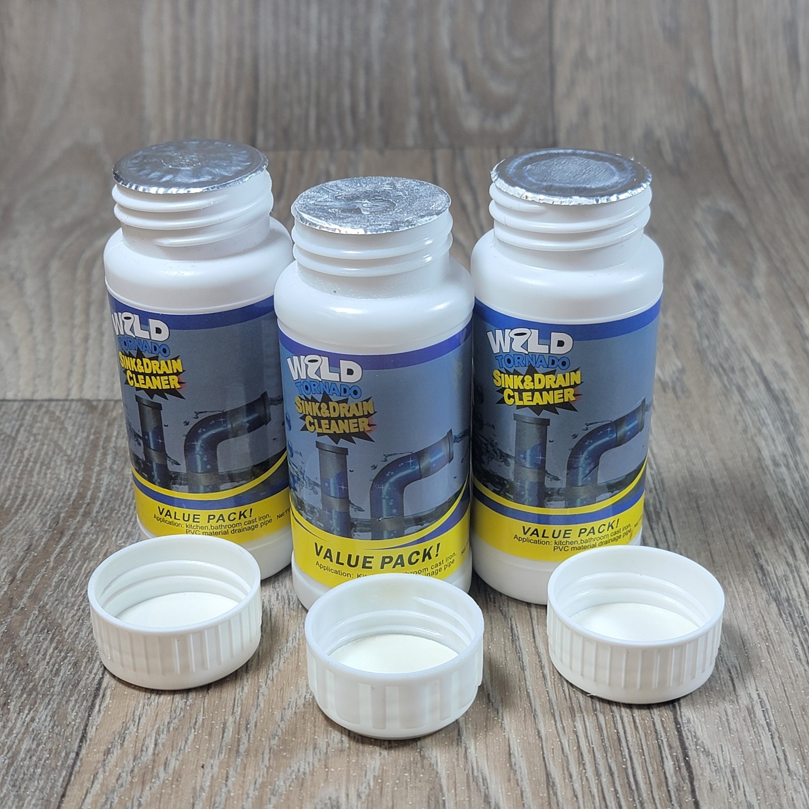 Wild Tornado Powerful Sink Drain Cleaner High Efficiency Clogging Cleaner 3 Pack