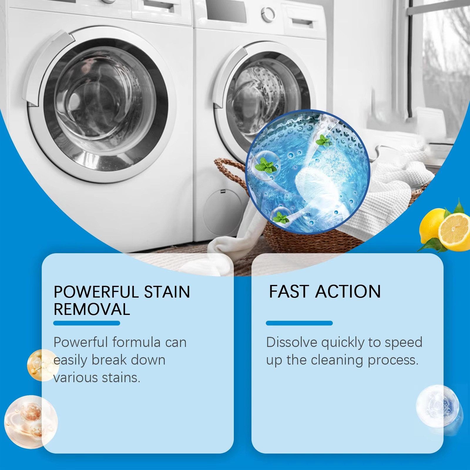 12 Pcs Washing Machine Cleaner Washer Deep Solid Cleaning Effervescent Tablets
