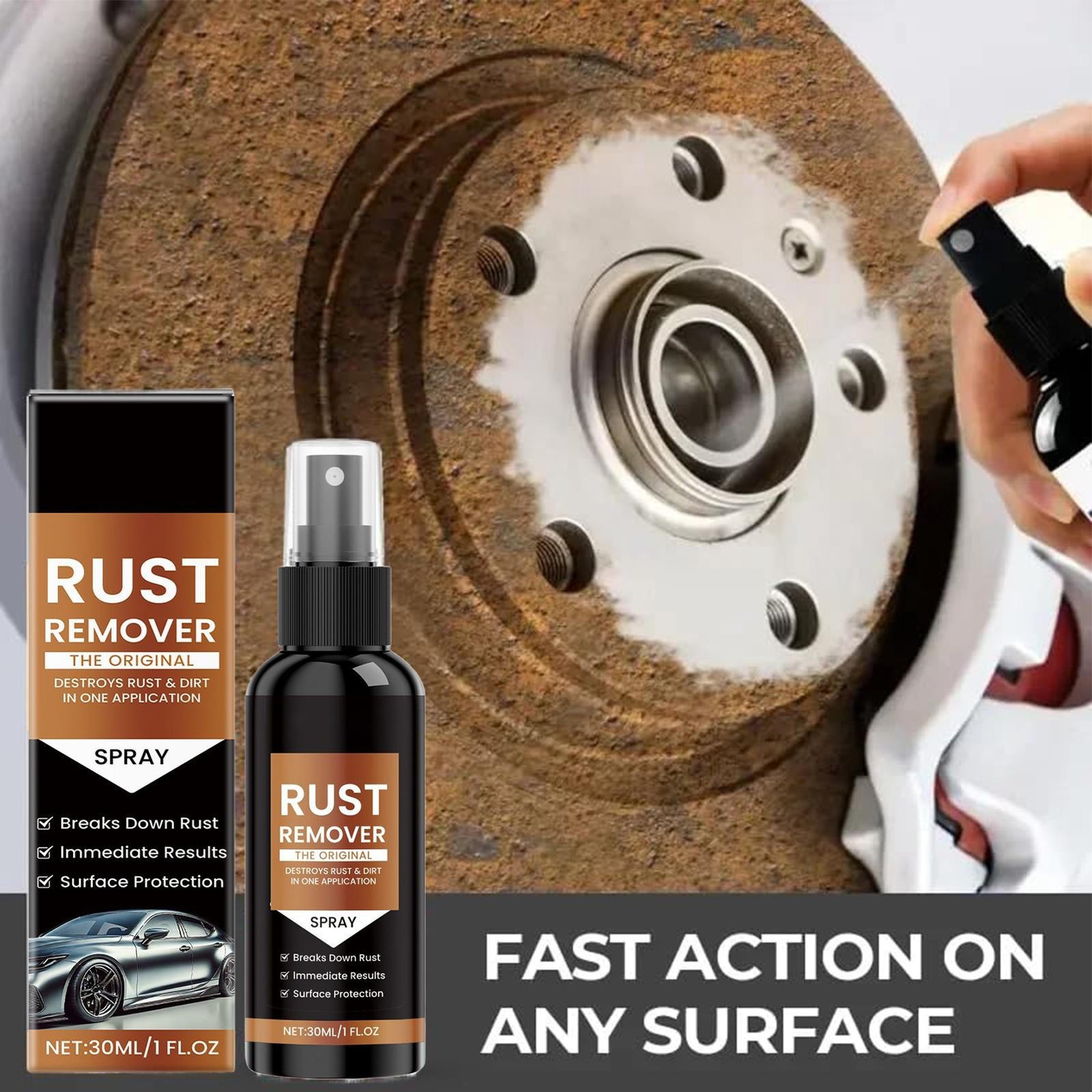 Nexa Rust Remover Metal Spray, 1 Fl.oz Fast Automotive Rust Removal