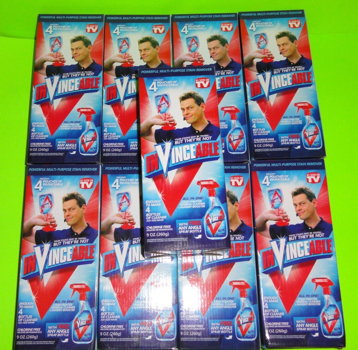 (9x) InVinceable Bottle+36 pk All In One Cleaner, Stain Fighter, Laundry Booster