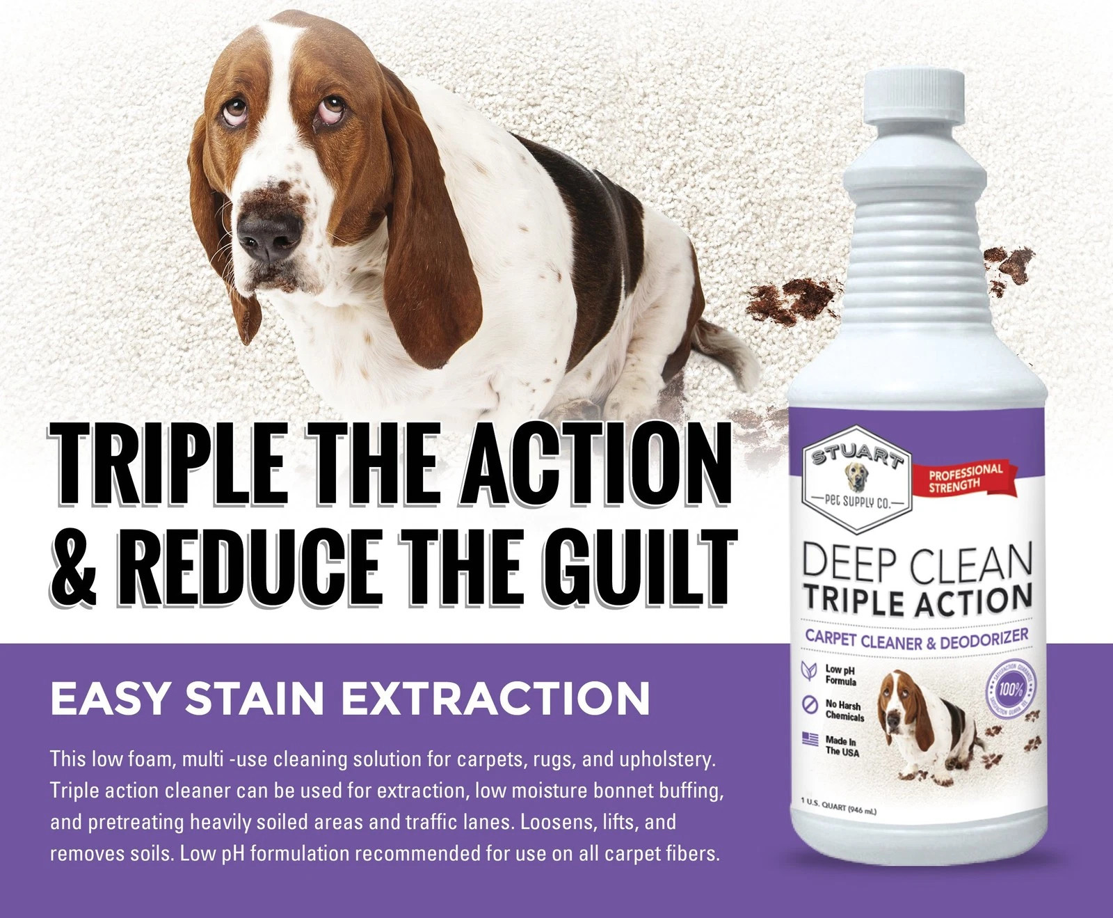 Stuart Pet Supply Co. Professional Strength Deep Clean (Gal.) 3X Carpet Clean…