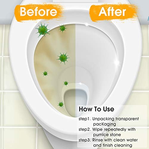 Kadden 2 Pack Pumice Stone Toilet Bowl Cleaner with Handle, Hard Short Handle