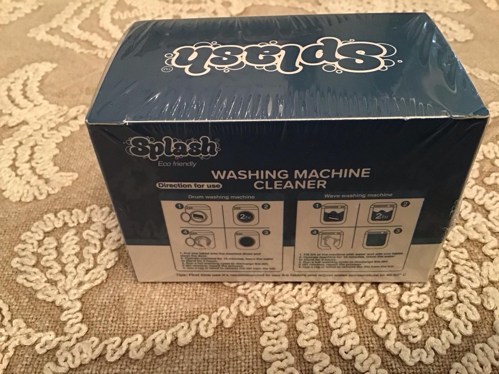 New Sealed SPLASH Spotless Eco-Friendly Washing Machine Cleaner, 6 Tablets