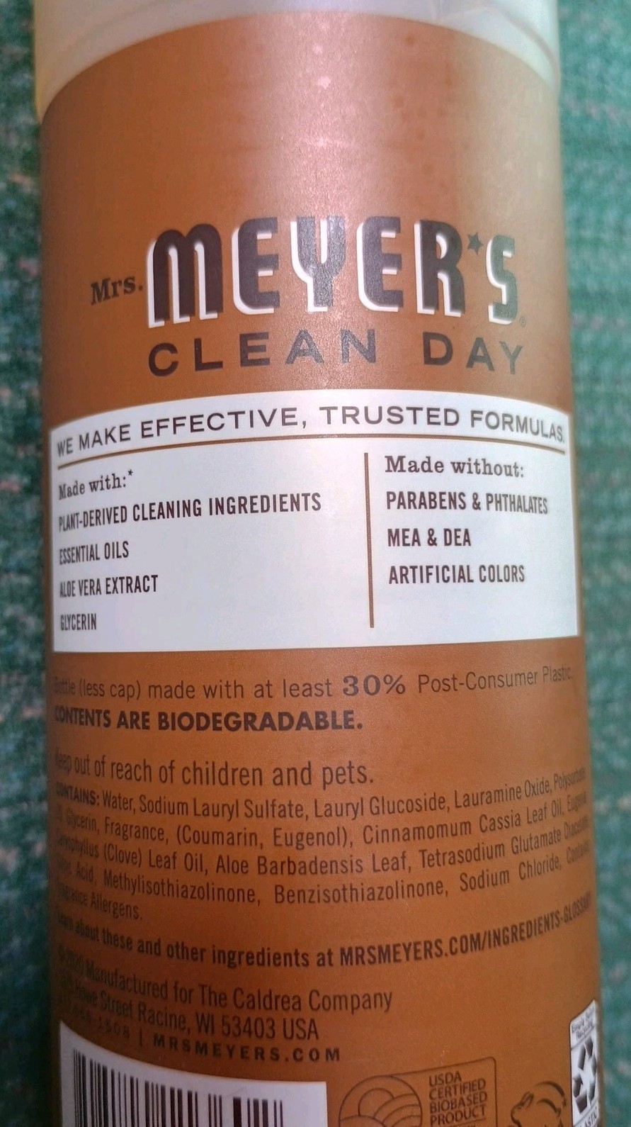 Mrs. Meyer’s Clean Day Liquid Dish Soap, Acorn Spice, 16 Fl. Oz – Pack of 3