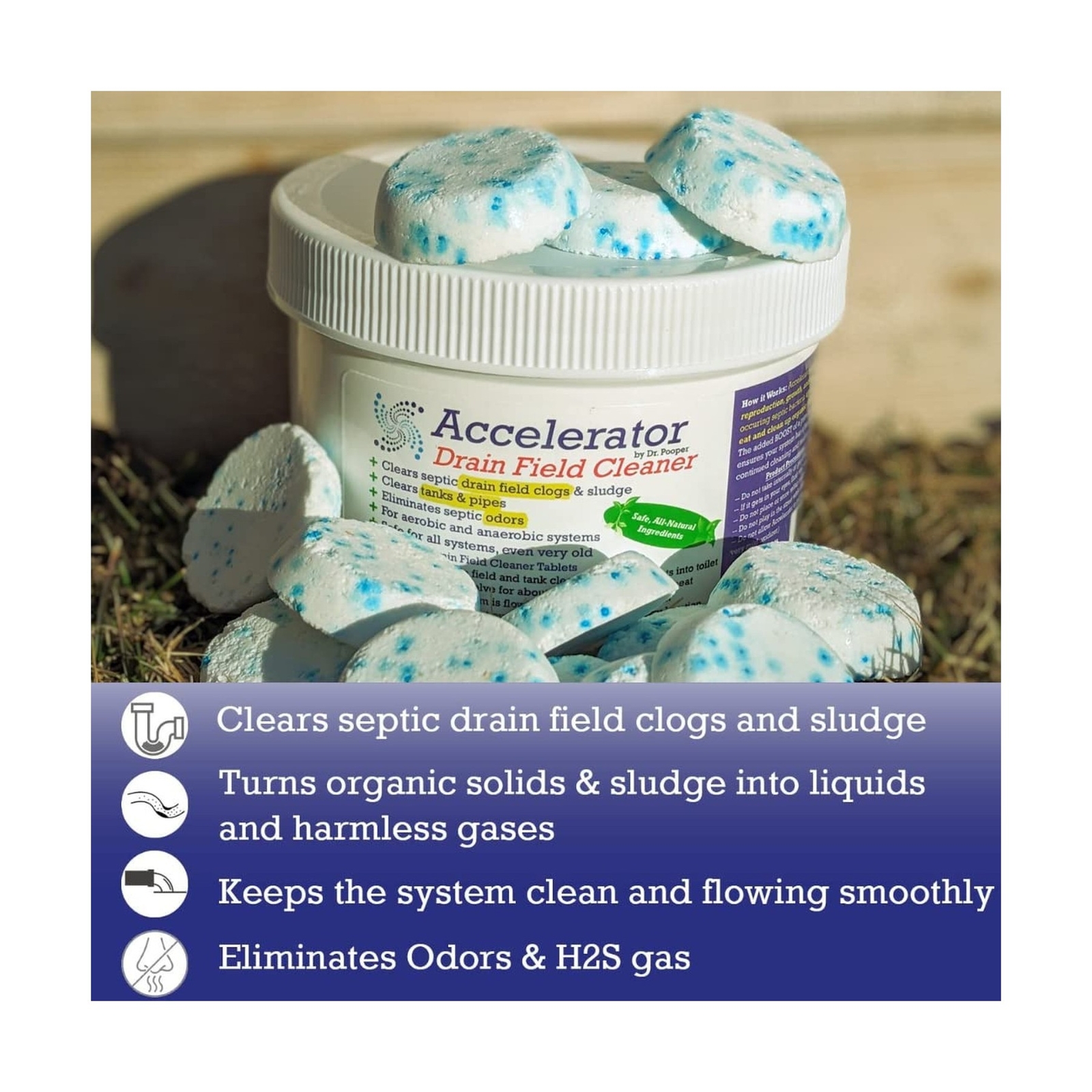 Septic Drain Field Cleaner by Dr. Pooper – Clears Septic System Leach & Drain…