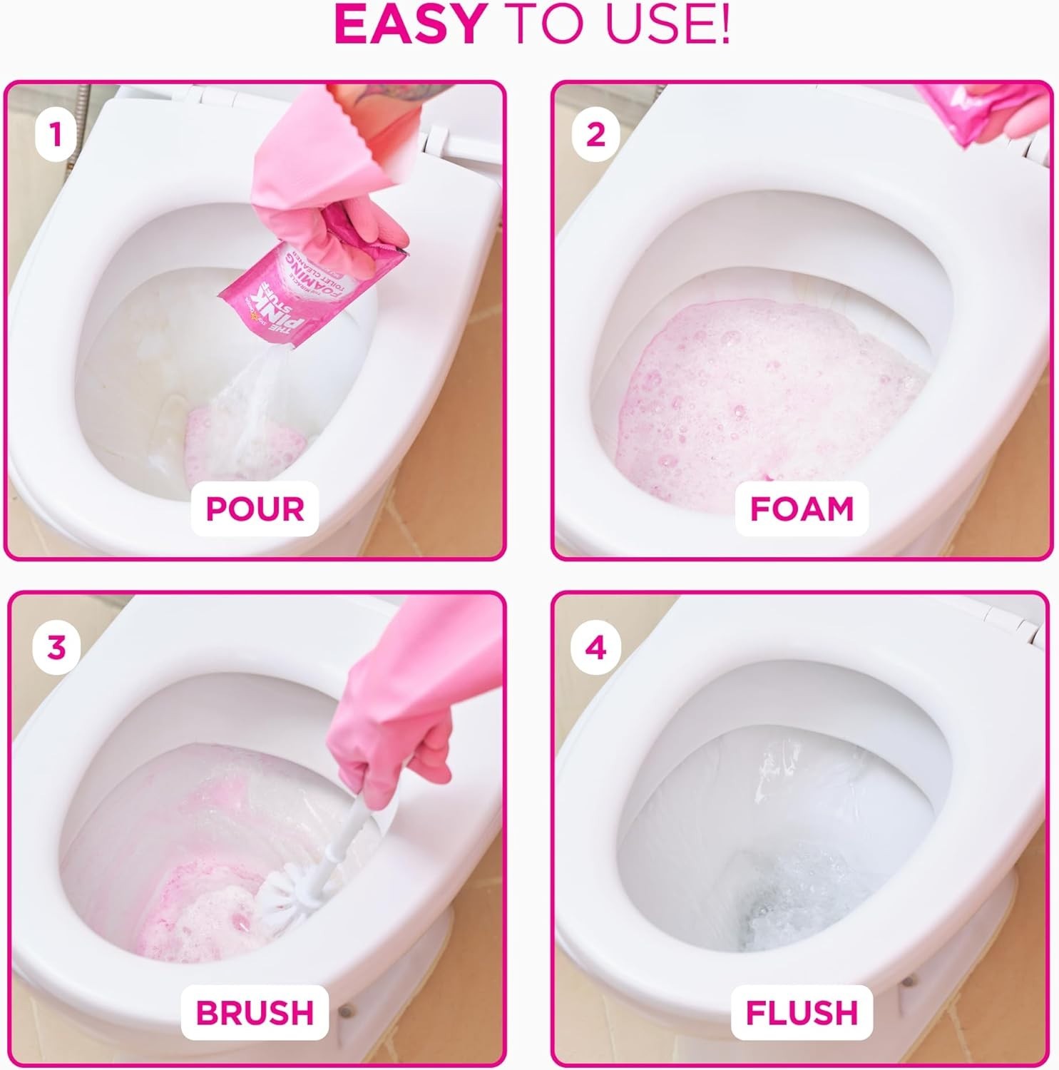 The Pink Stuff Miracle Foaming Toilet Cleaner – Deep Clean with Fresh Fragrance