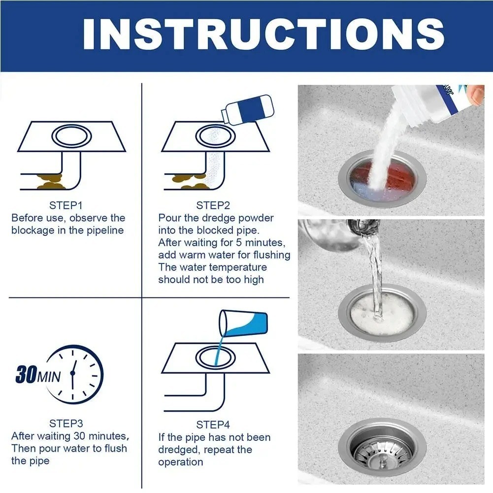 1~5x Wild Tornado Powerful Sink Drain Cleaner High Efficiency Clogging Cleaner