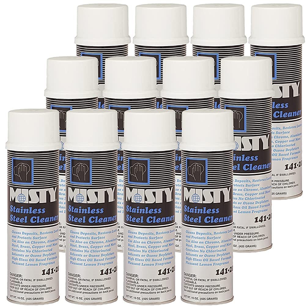 MISTY Heavy-Duty Stainless Steel Cleaner 15 oz Aero 1001541 (Case of 12) Pro