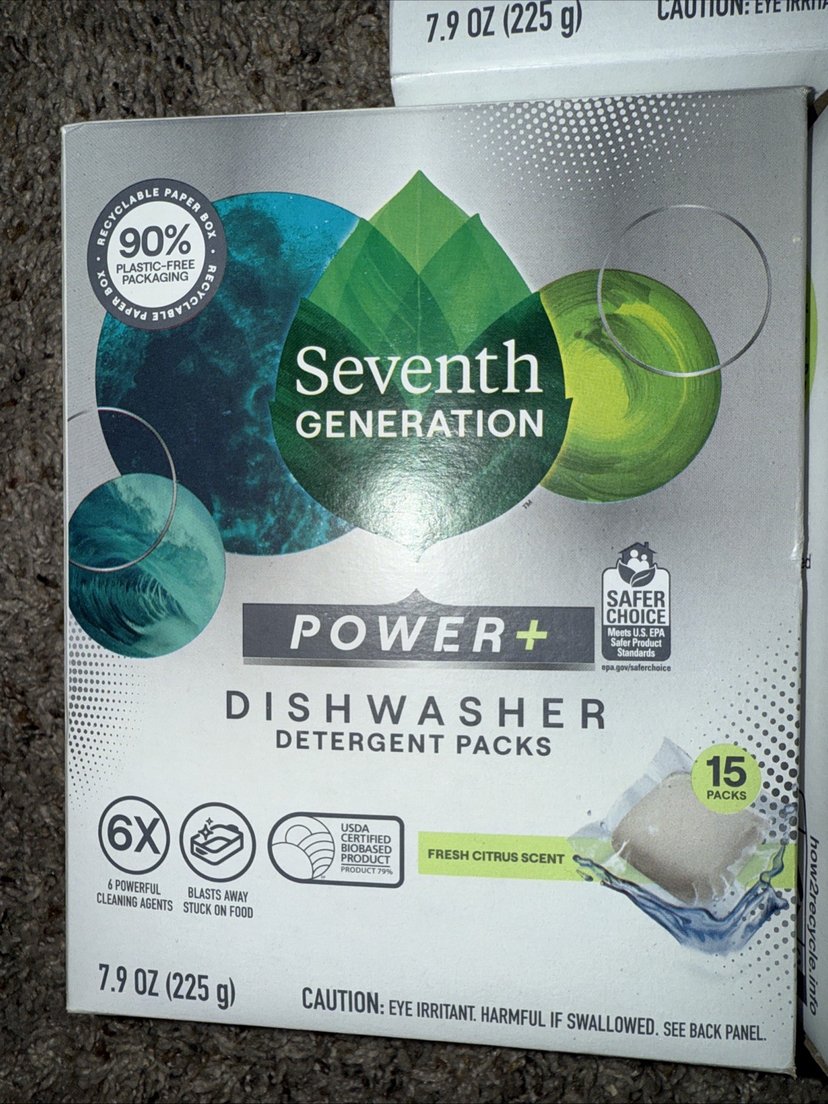 Seventh Generation Dishwasher Detergent Packs Powder Plus 15pc (Pack of 5)