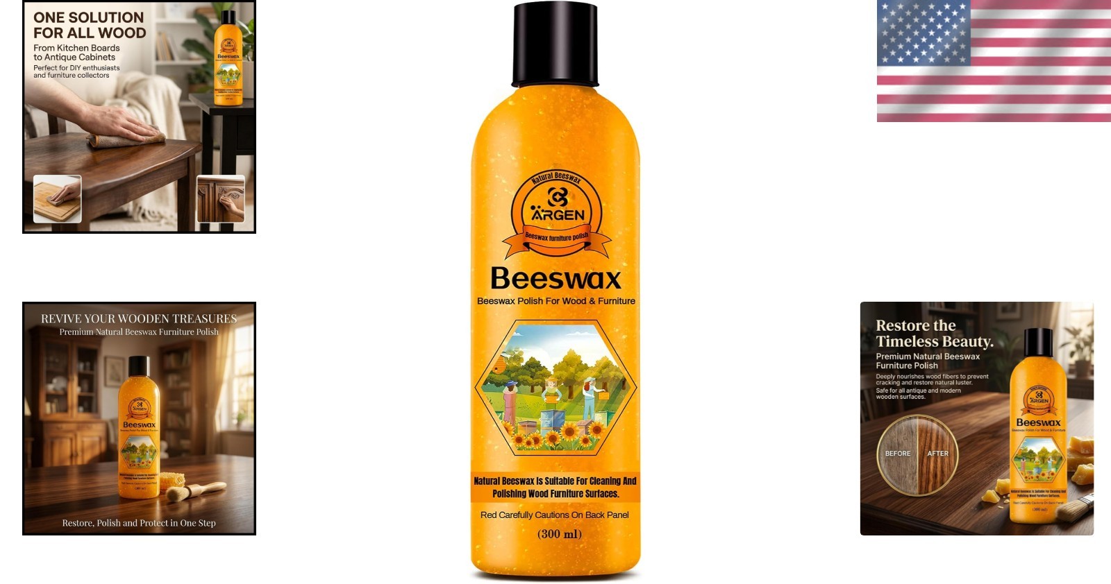 Beeswax Furniture Polish – Restore Shine & Protect Wood Finish – 300ML