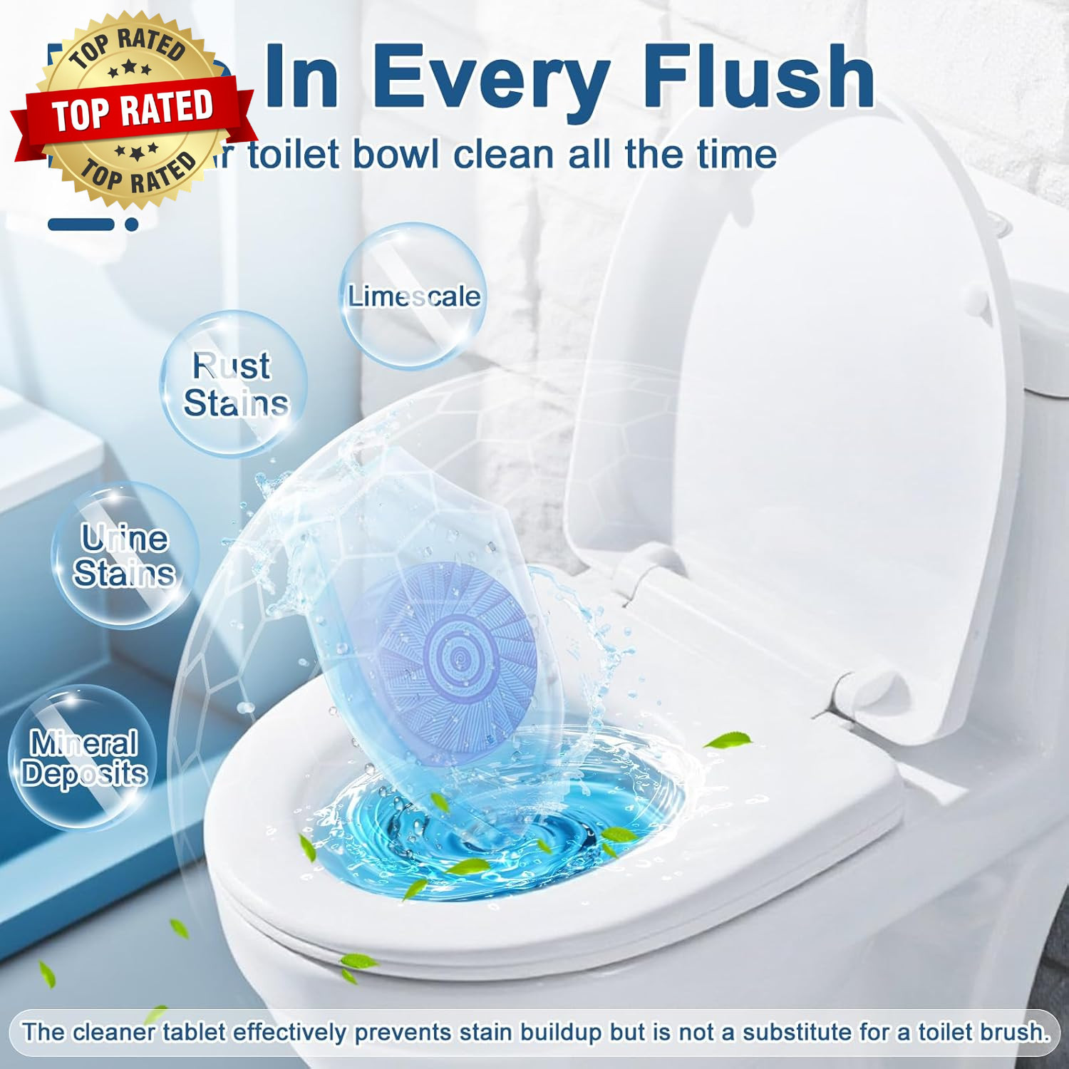 Toilet Bowl Cleaner Tablets Blue Toilet Tank Cleaners, Septic-Safe Hard Water St