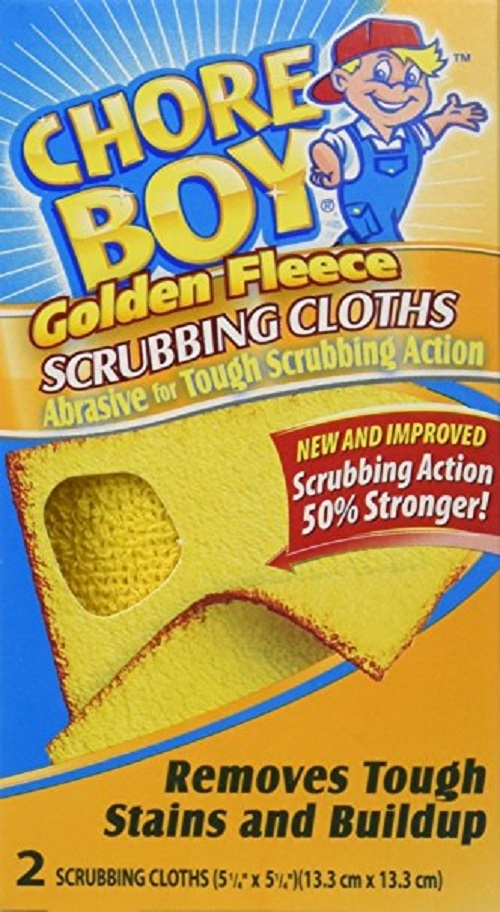 3-2pks CHORE BOY Golden Fleece Scouring Cloths Pads Scrubs Cleaning Kitchen Tool
