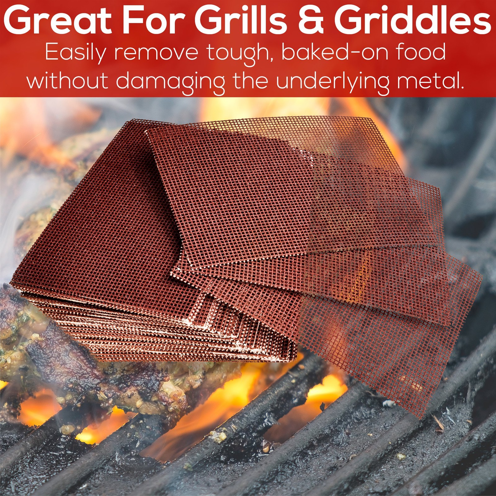 Pro-Grade Grill Screens 40 Pack. Scrub Away Burnt-On Grease & Carbon. Abrasiv…