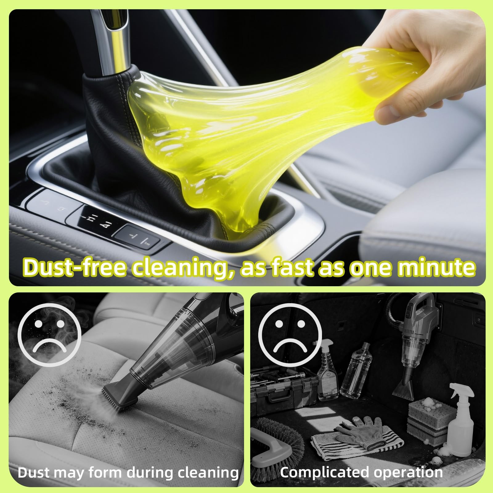 Car Cleaning Gel – 4 Pack Reusable Slime for Interior, Vents, Keyboards, and