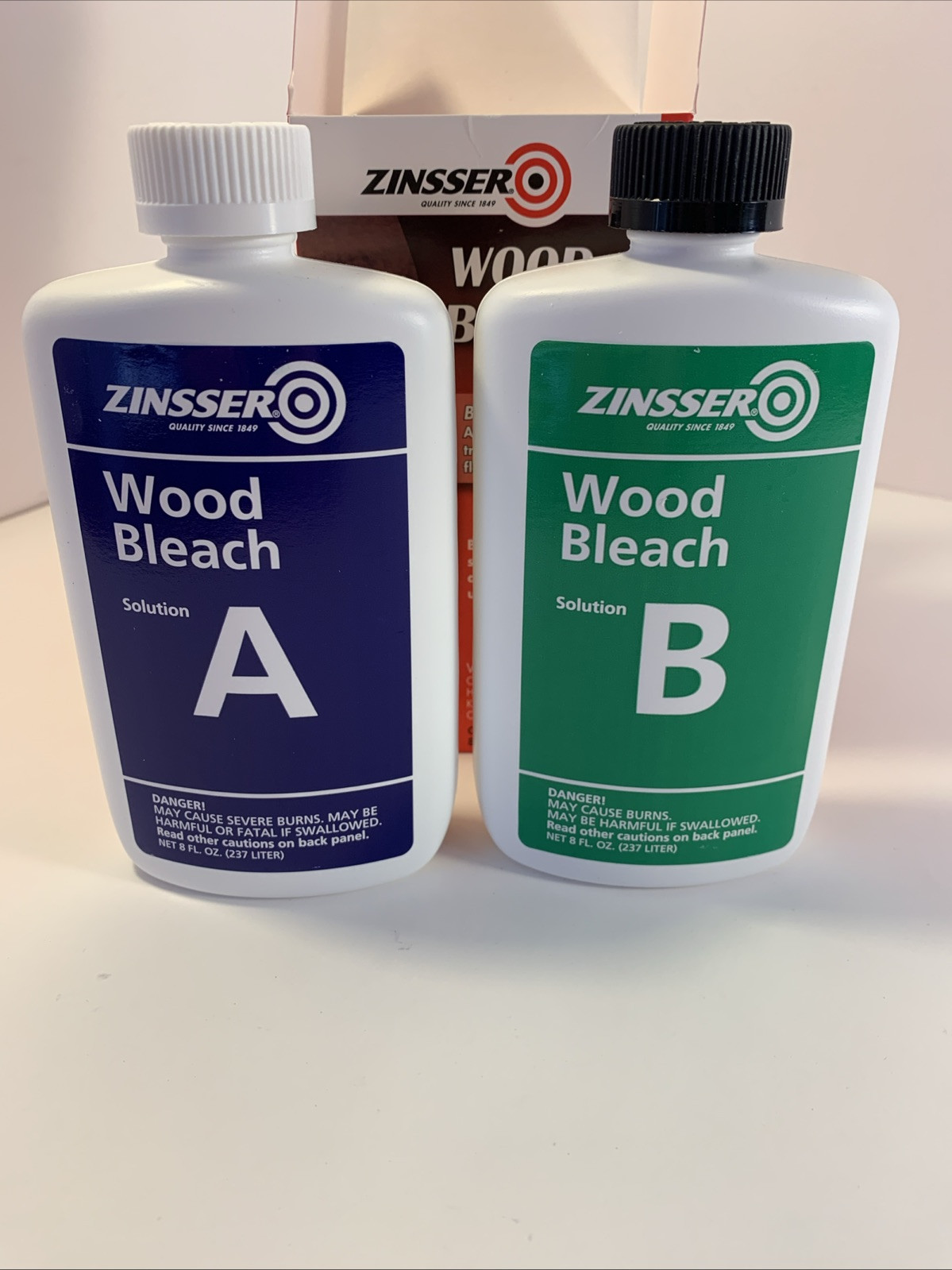 Zinsser 300451 Wood Bleach Part A & Part B 8 Ounce Each New