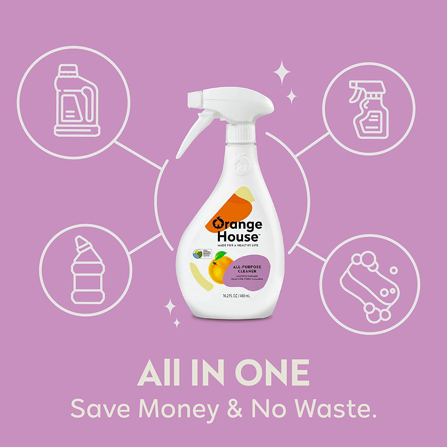 All Purpose Cleaner Household Natural Multisurface Spray 16.2 Fl Oz FAST SHIP!