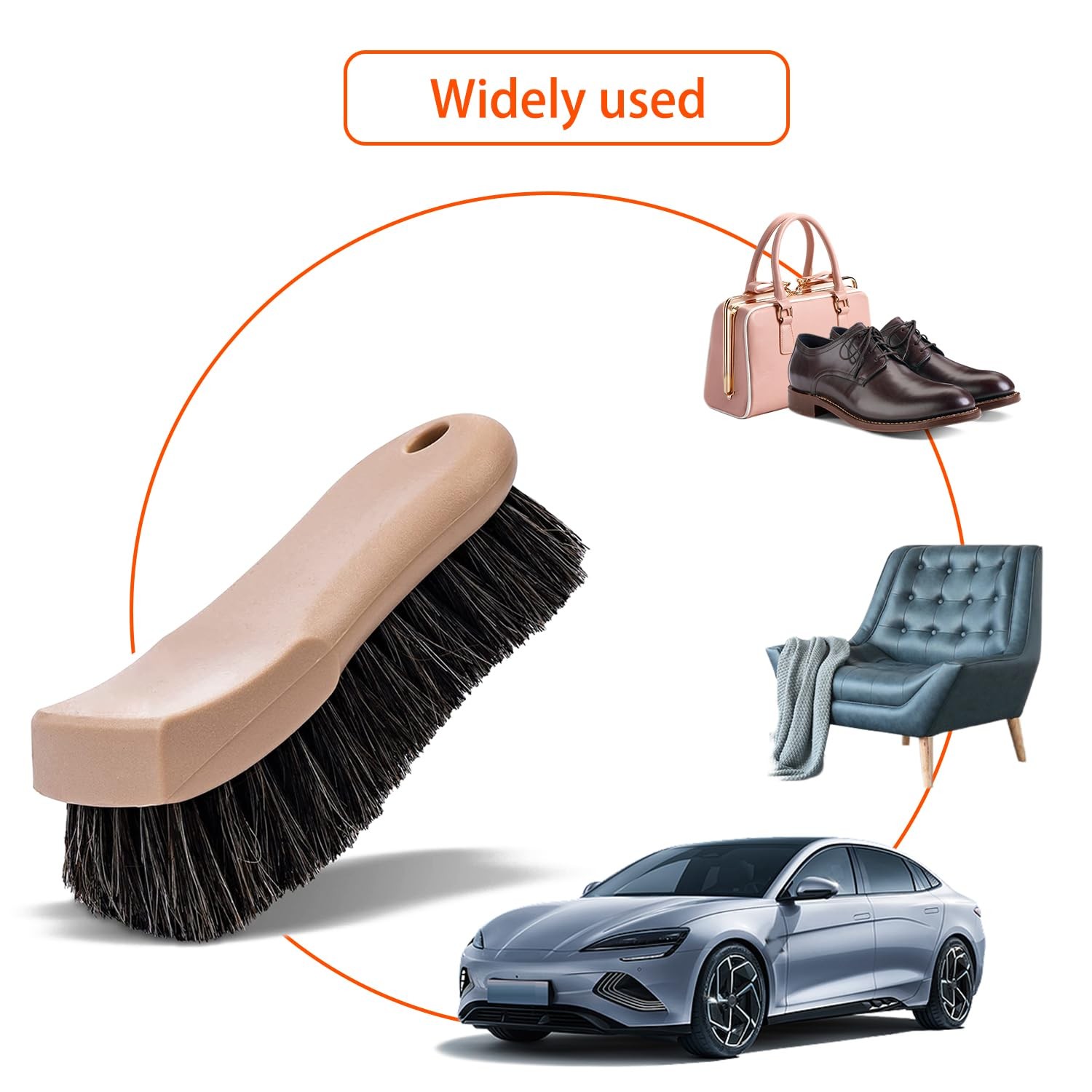 1 Pc Car Interior Cleaning Brush Car Wash Tools Long Bristle Horse Hair Leather