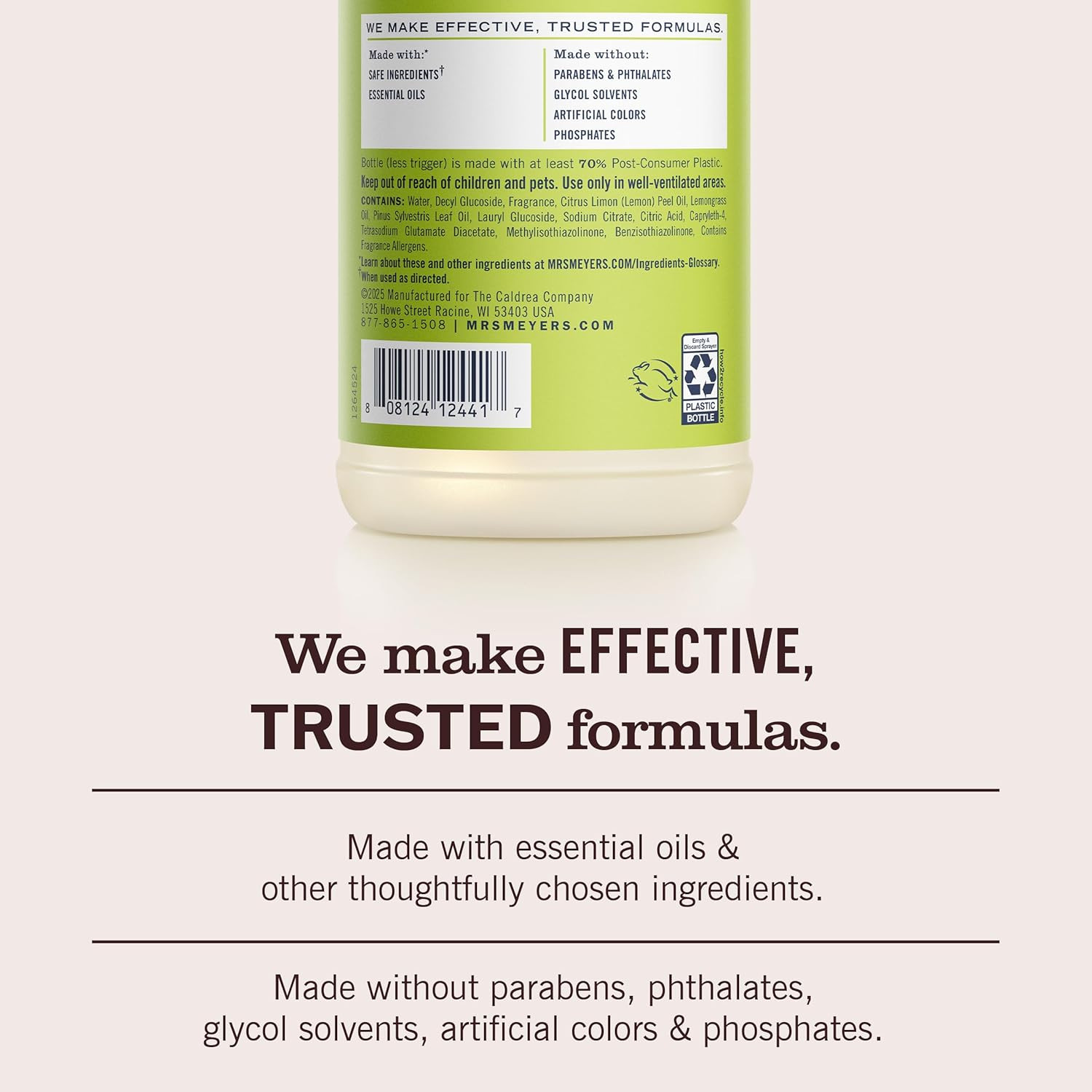 MRS. MEYER’S CLEAN DAY All-Purpose Cleaner Spray, Cruelty Free Formula, Lemon Ve