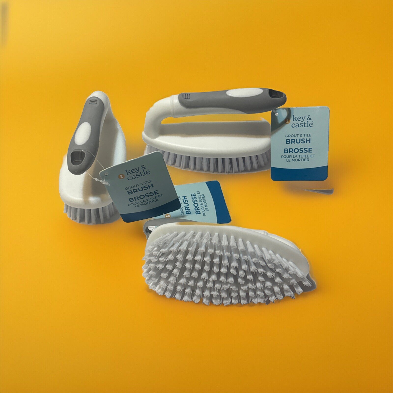 Jacent Key & Castle Grout & Tile Brush Ideal for Scrubbing Tubs, Sinks & Floors