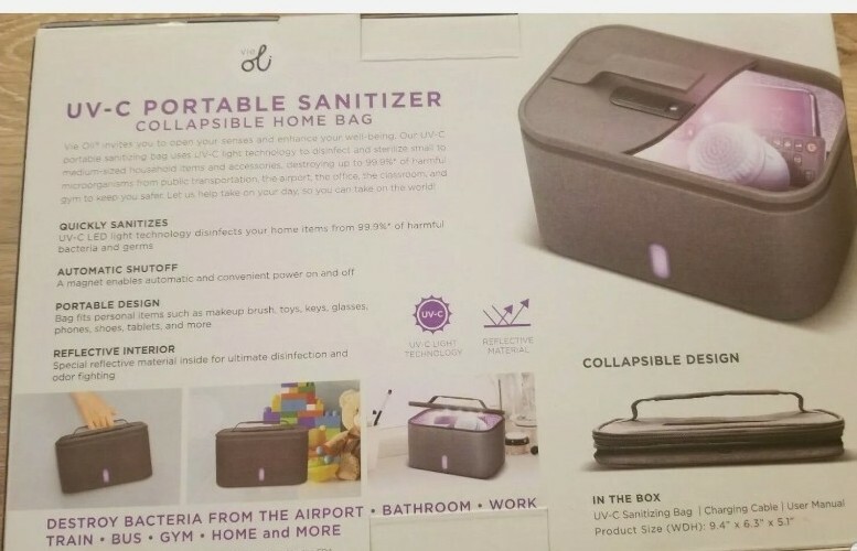 NEW Vei Oli UV-C Portable Sanitizer Collapsible Home Bag Kills 99.9% Of Bacteria