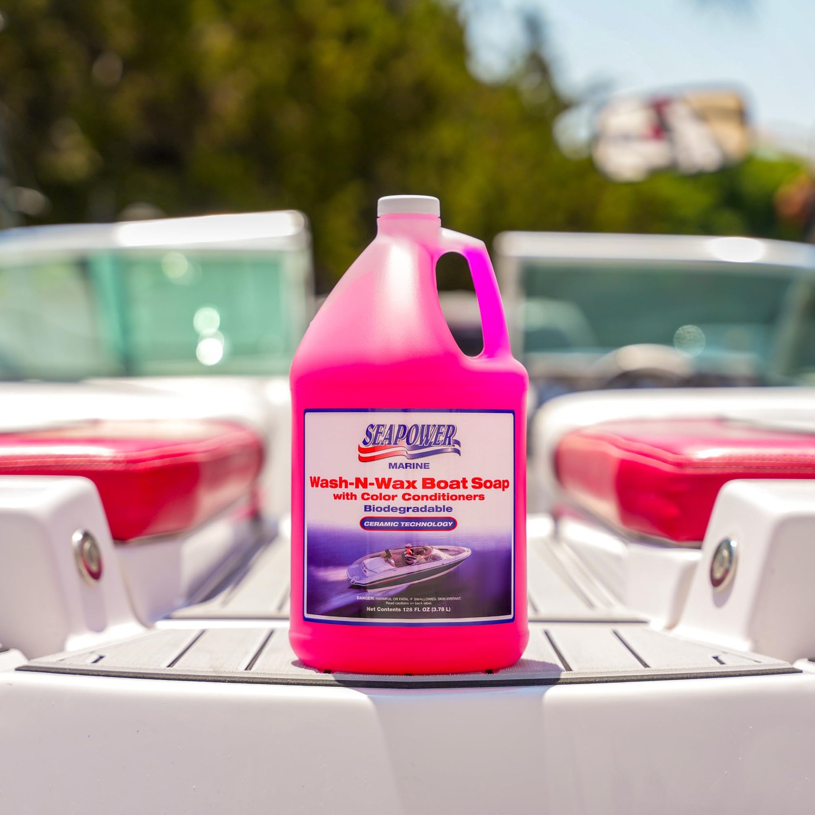 Seapower Wash-N-Wax Boat Soap – Highly Concentrated Carnauba Wax – Ceramic Fo…