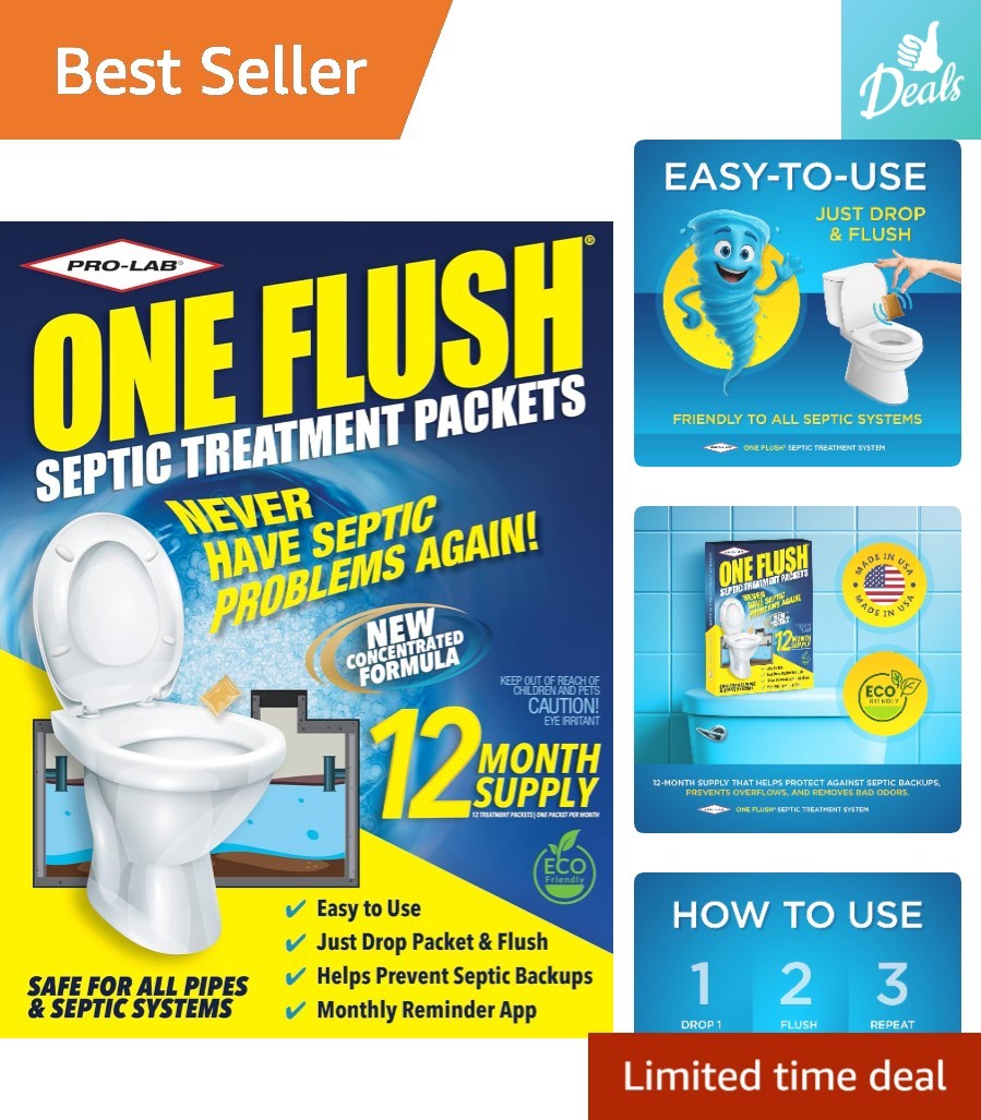 Versatile ONE FLUSH Septic Tank Treatment – 1- Supply Ideal for All Systems