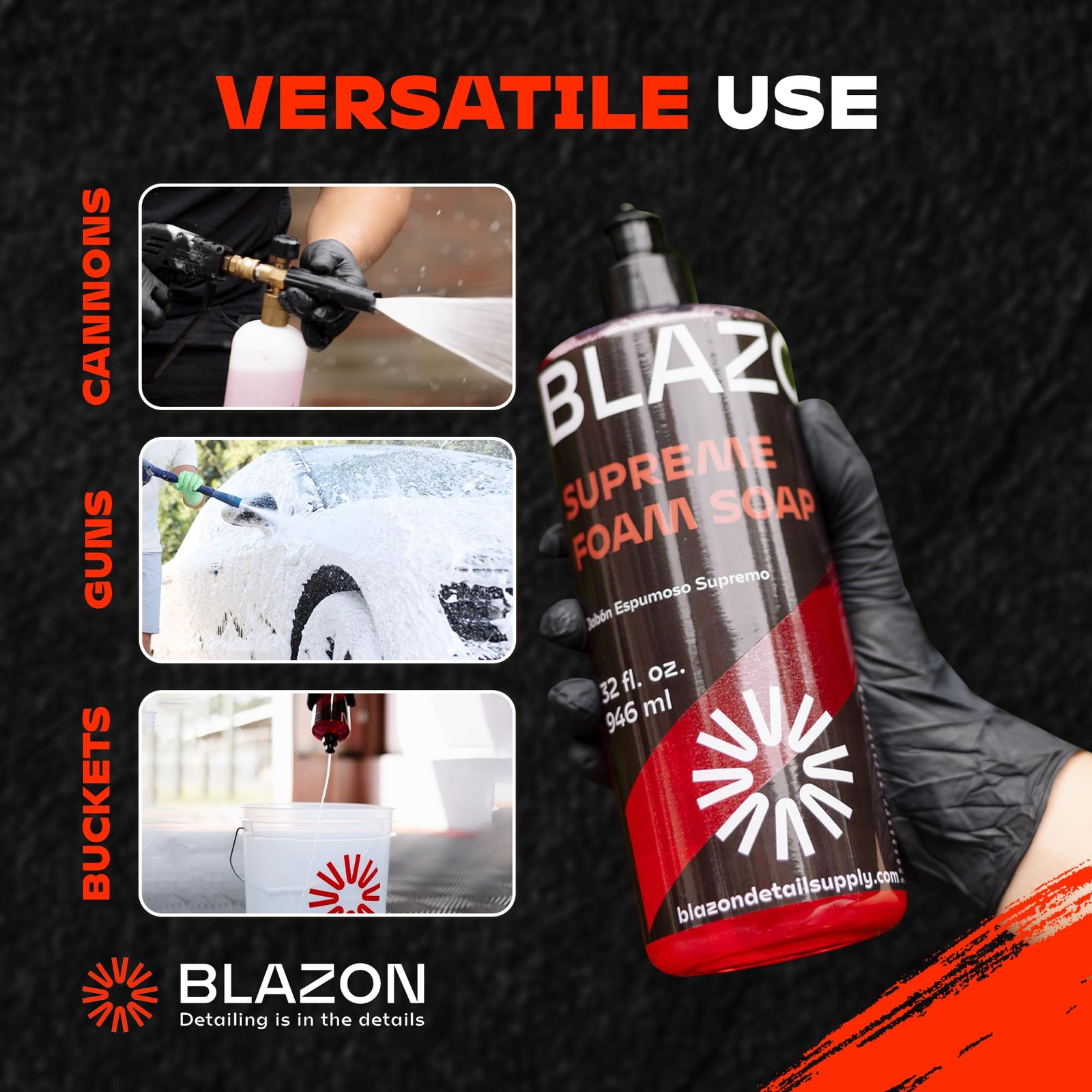 BLAZON Supreme Foam Soap (XL 32 oz) Insanely Foamy Streak-Free Car Wash Soap …