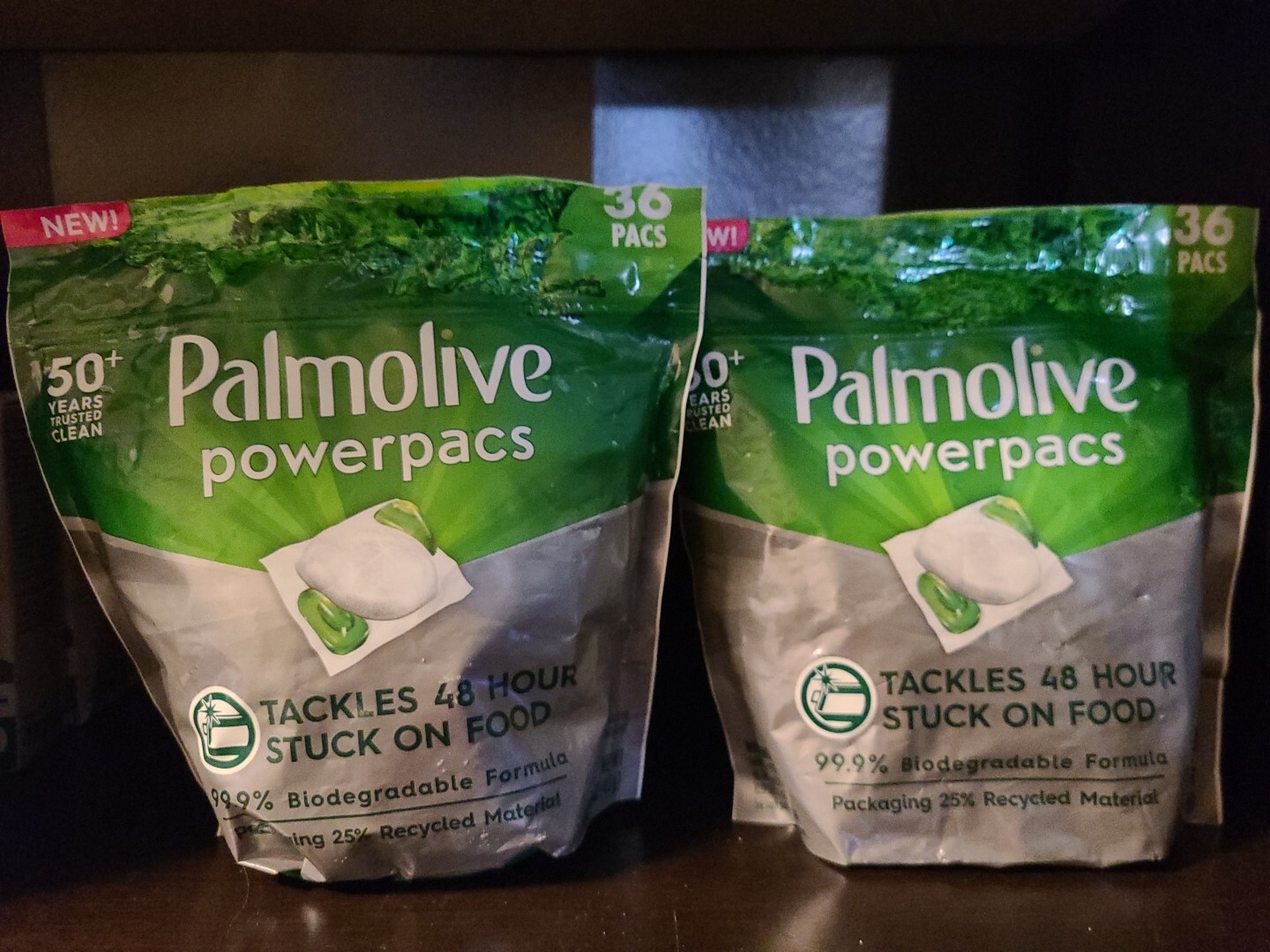 ✅️2 Lot Palmolive Powerpacs Dishwasher Pods 99.9% Biodegradable Formula 72 Packs