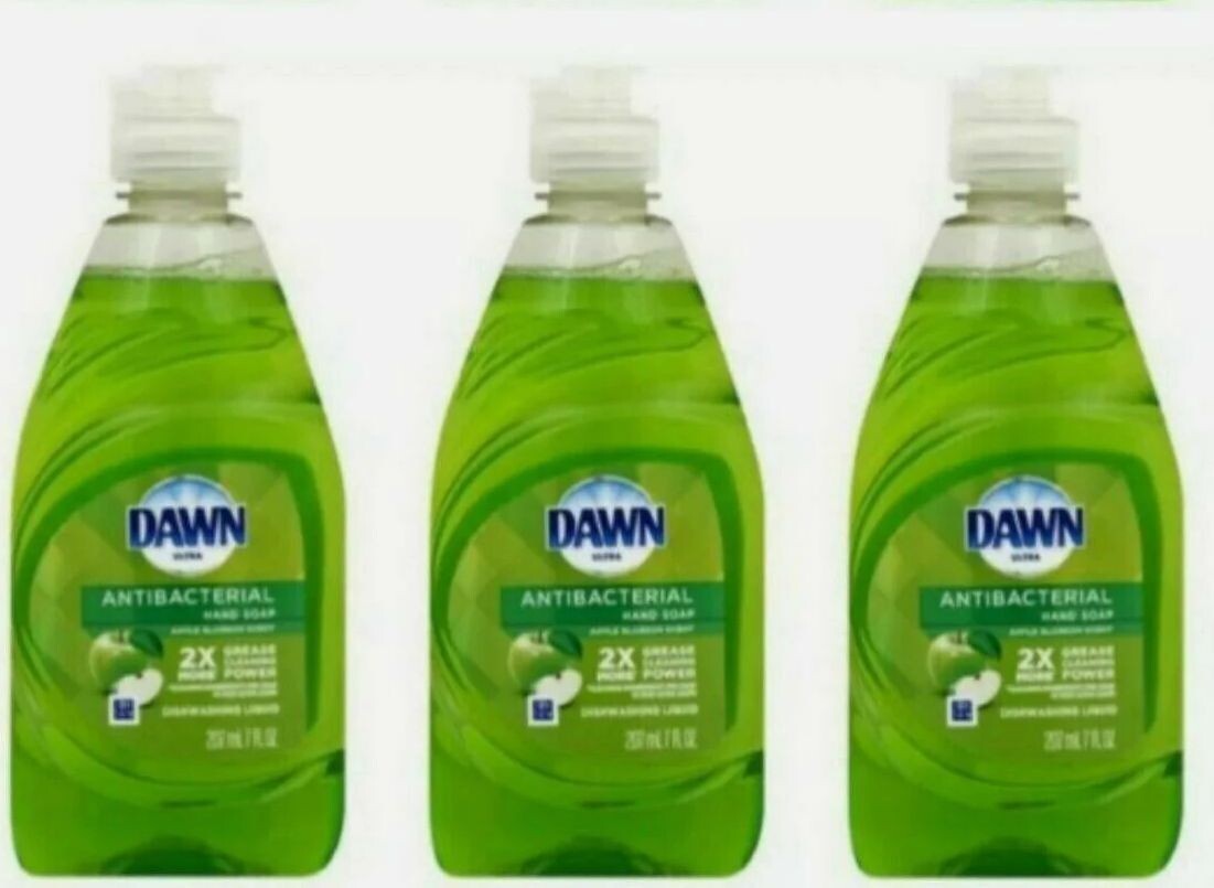 Dawn Anti-bacteral Liquid Hand Soap Dish Detergent Apple Scent, 7 oz 3 Pack