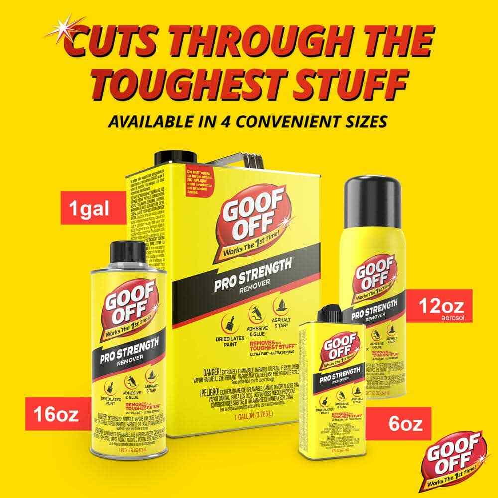 Goof Off 128 Fl Oz Professional Strength Latex Paint And Adhesive Remover NEW