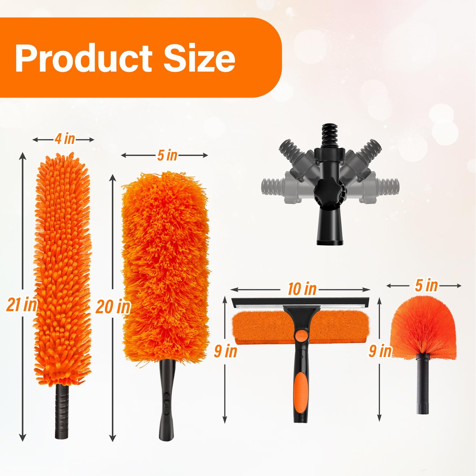 30FT High Reach Duster Cleaning Kit with 24FT Pole | 4-in-1 Tool Set with Uni…