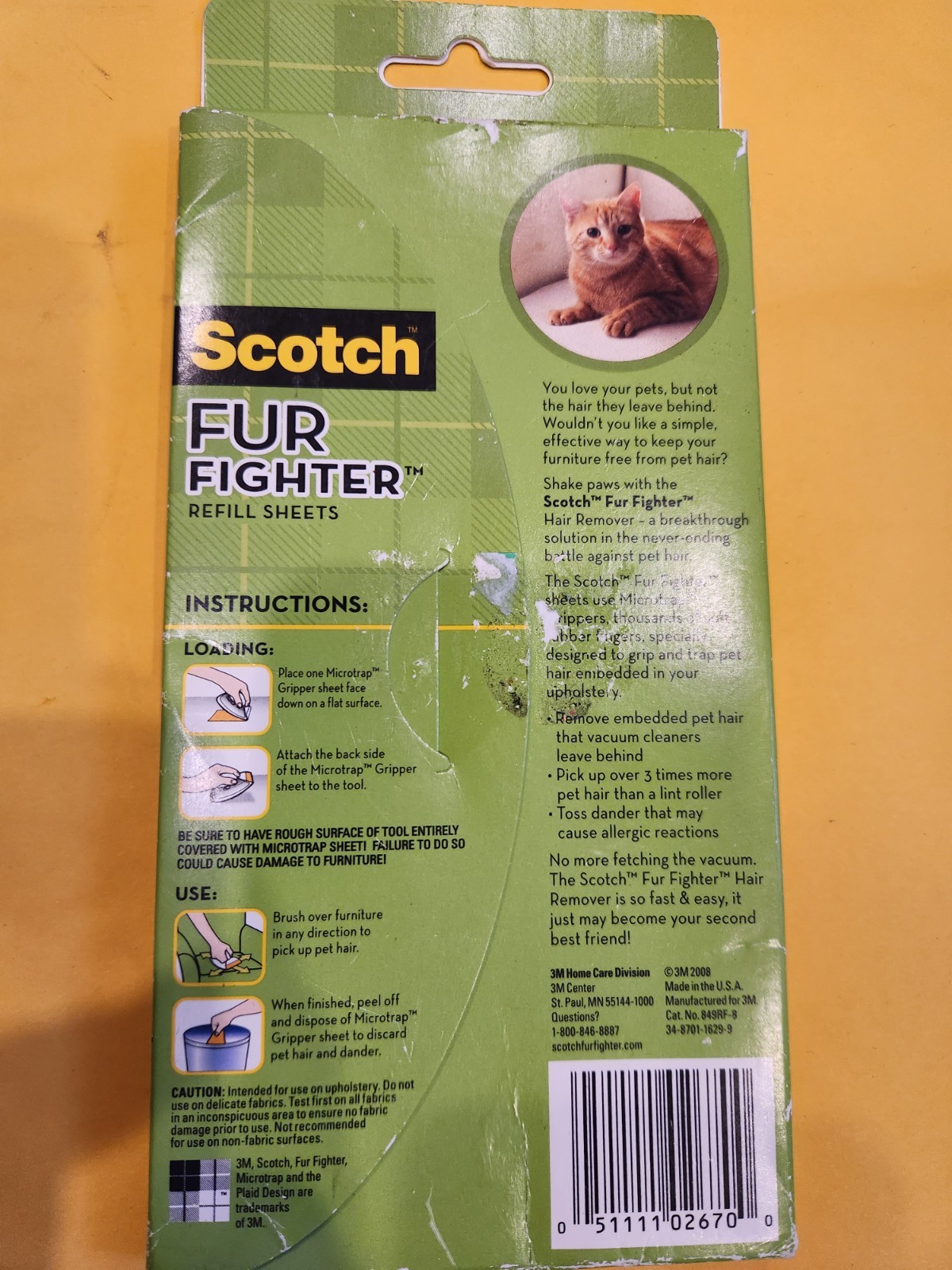 Scotch Fur Fighter 8 Refill Sheets NEW 3M Dog Cat for upholstery