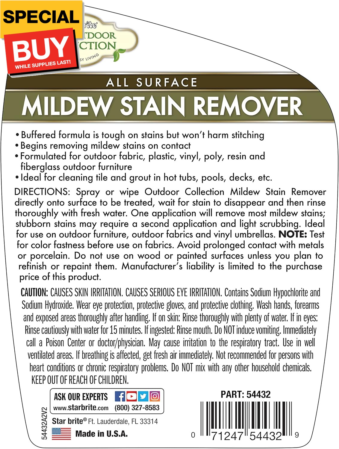 The Outdoor Collection Mildew Stain Remover – 32 OZ (54432)