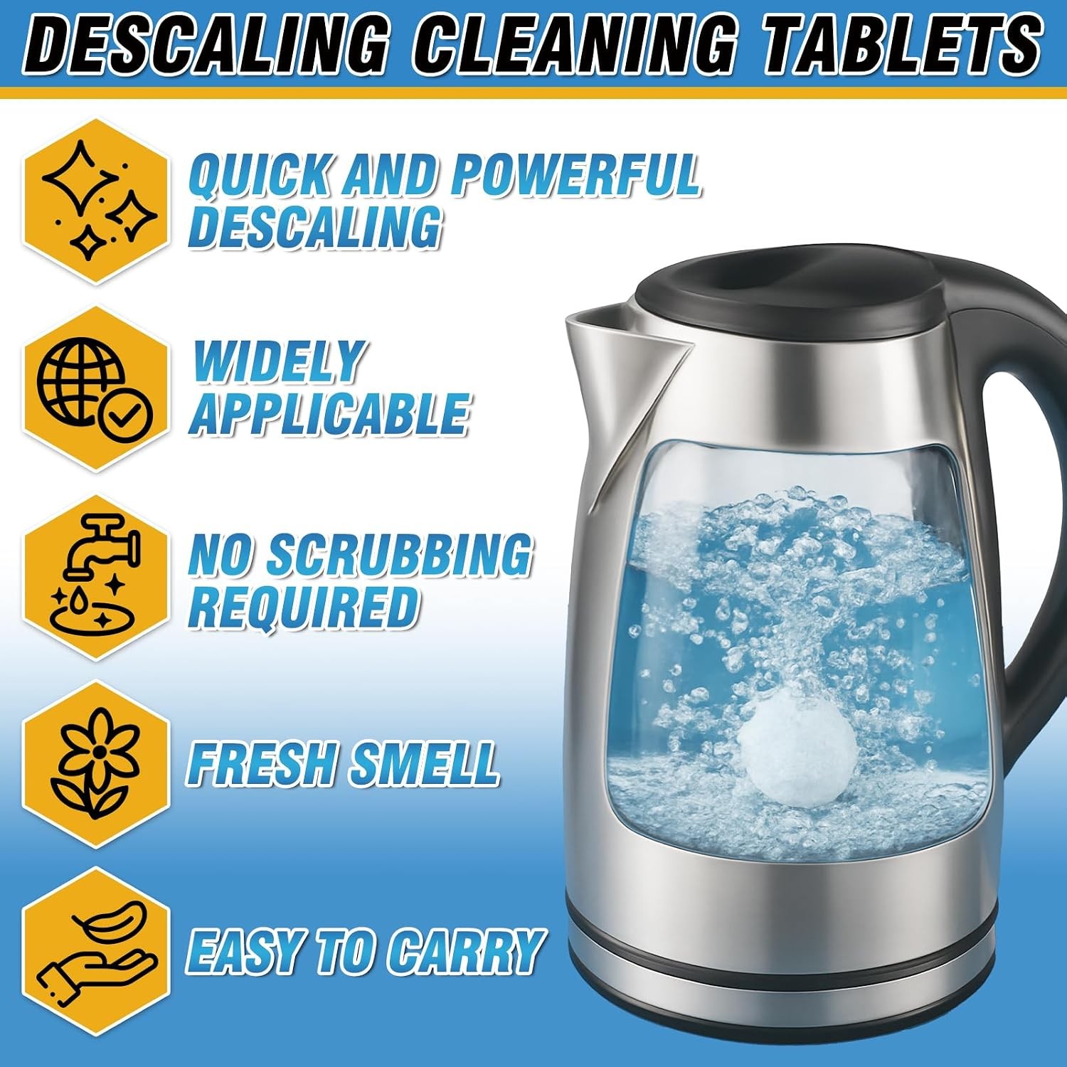 Kettle Descaler Tablet 36 Packs, Powerful Limescale Remover for Coffee Maker,