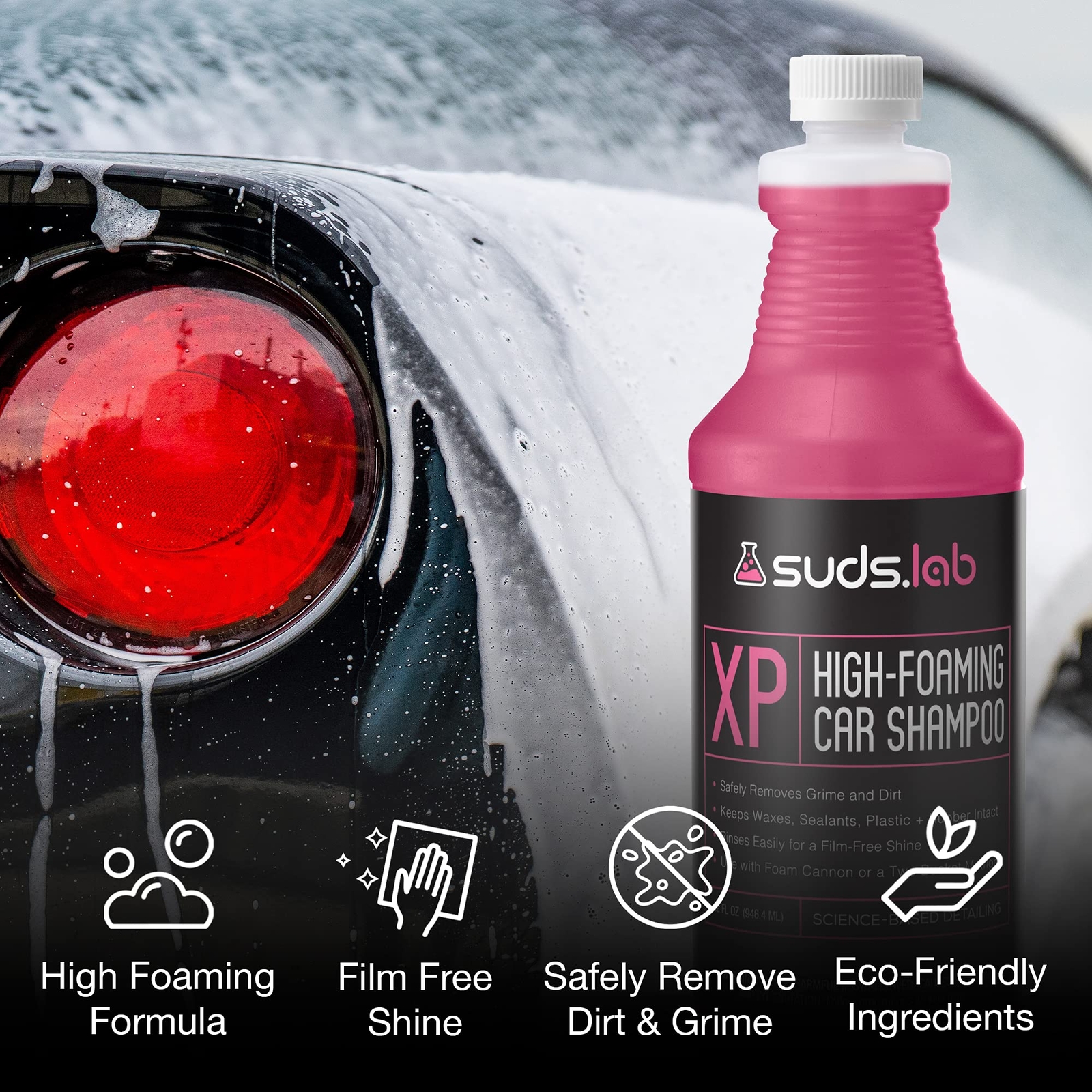 Suds Lab Xp High Foaming Exterior Car Wash Shampoo Effectively Removes Dirt And