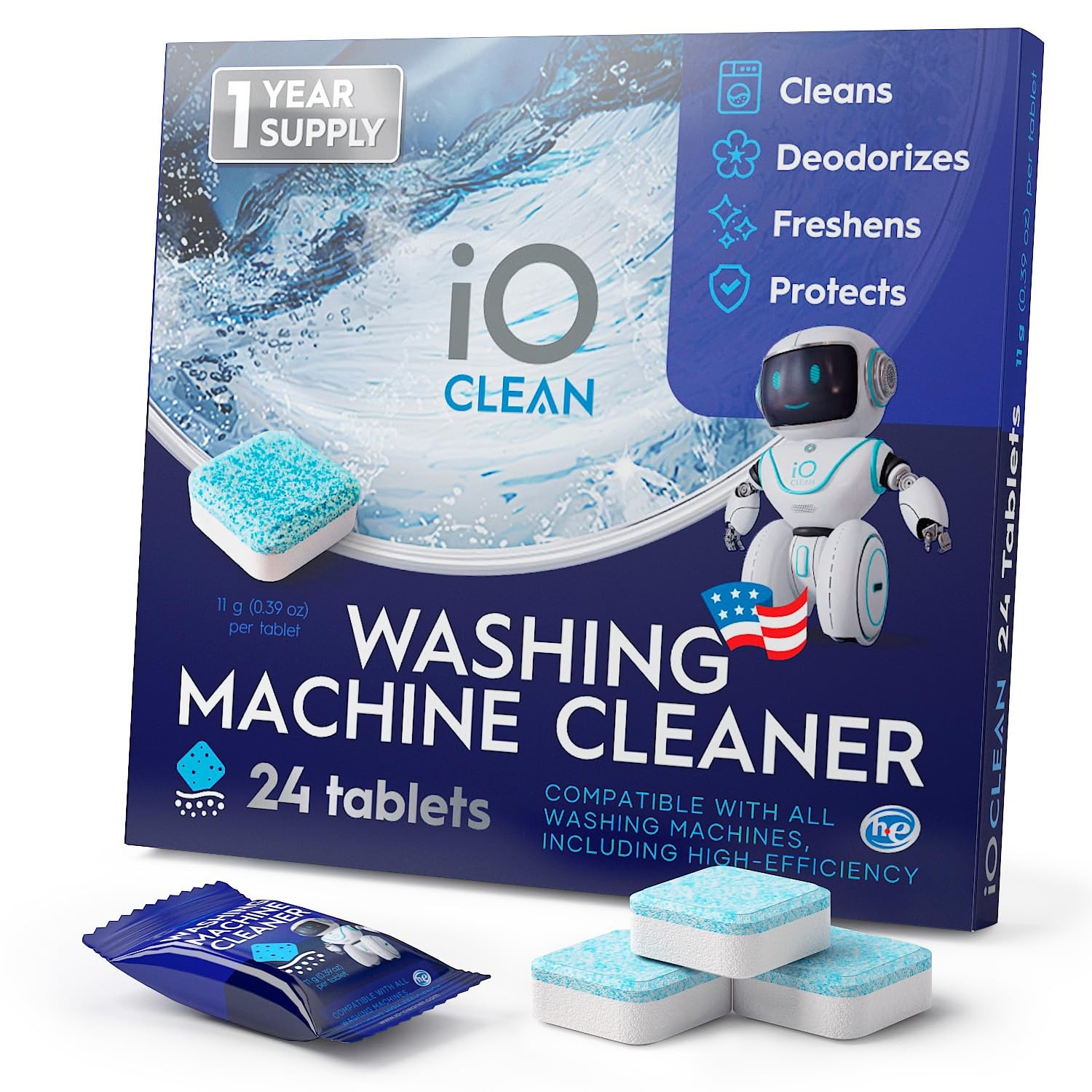 24 PCS Washing Machine Cleaner Descaler Tablet Deep Clean Washer 1 Year