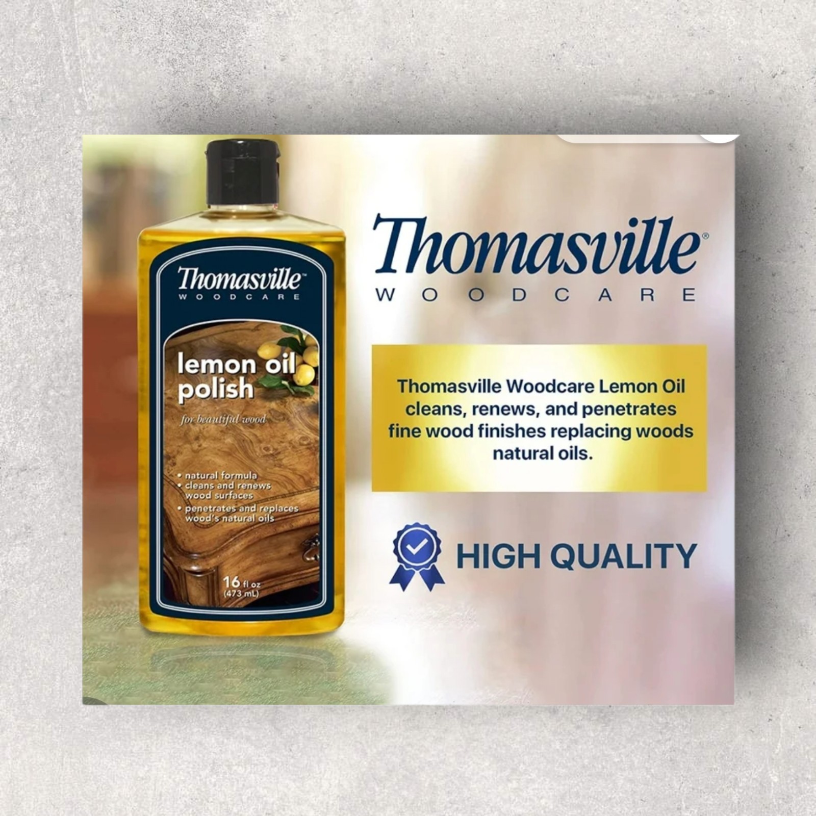 Thomasville Woodcare Lemon Oil Polish Wood Floor 16 fl oz USA New Clean Supply