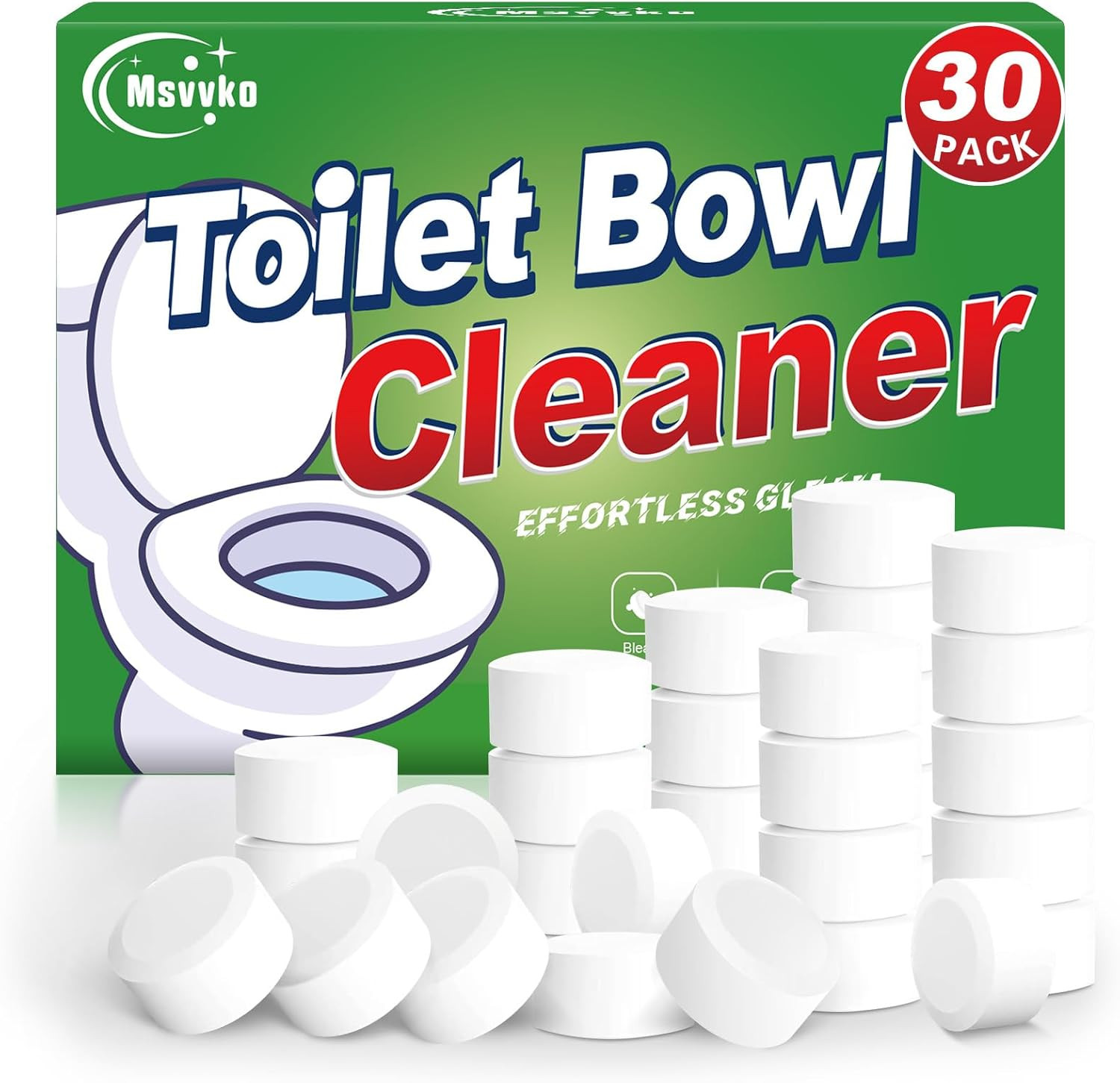 Toilet Bowl Cleaner Tablets with Bleach 12 PACK Powerful Formula to Eliminate Li