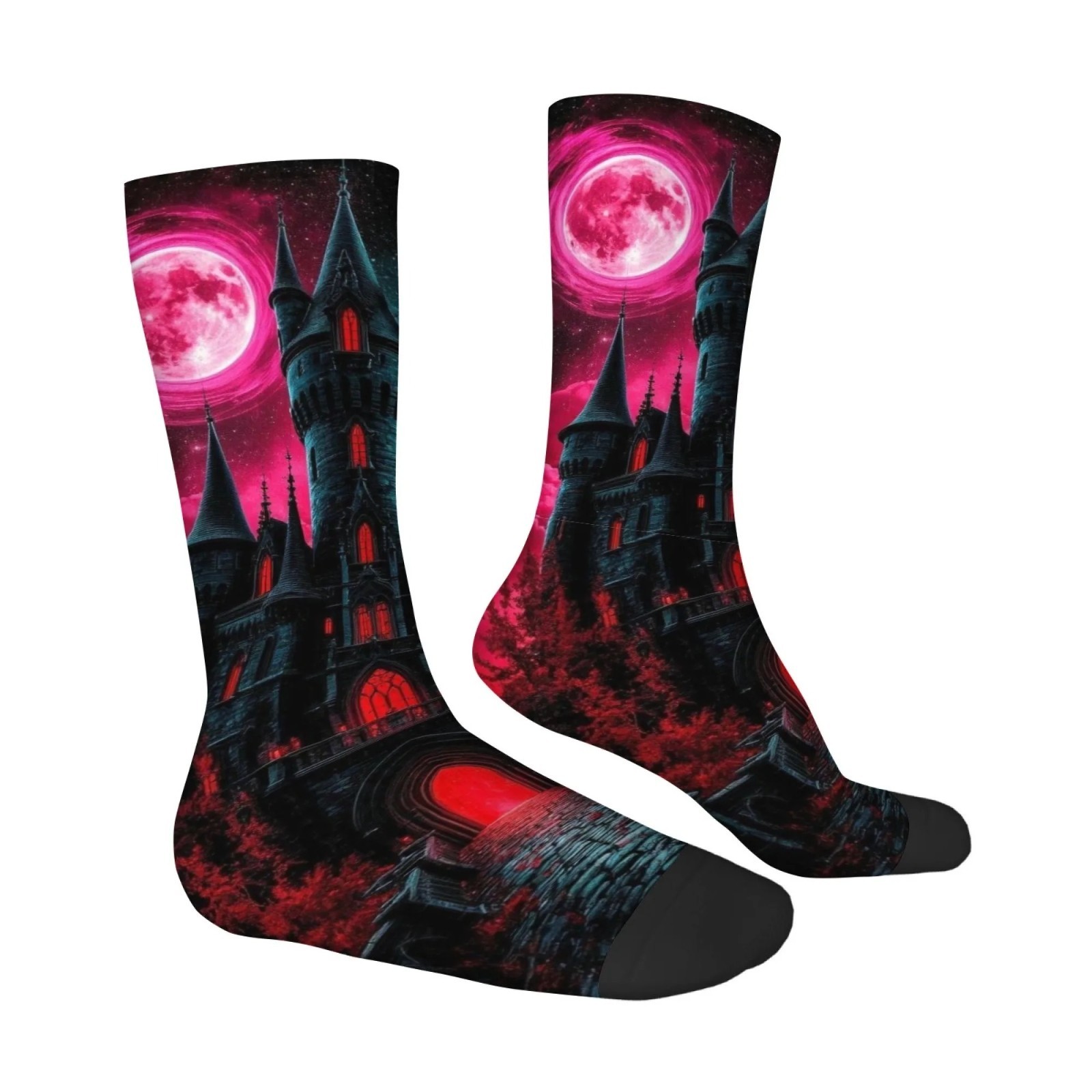 Mysterious Gothic Castle Dark Art Socks Retro Fashion Men’s Socks Breathable Non