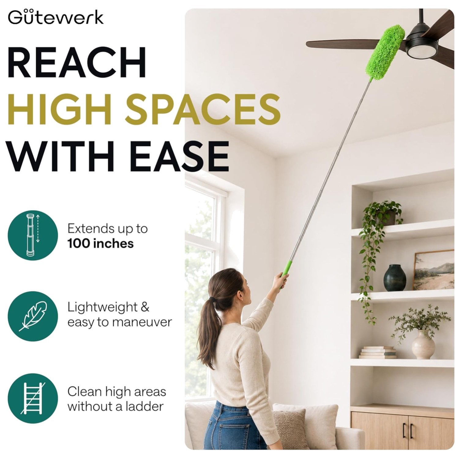 High Microfiber Duster – Stainless Steel Polo