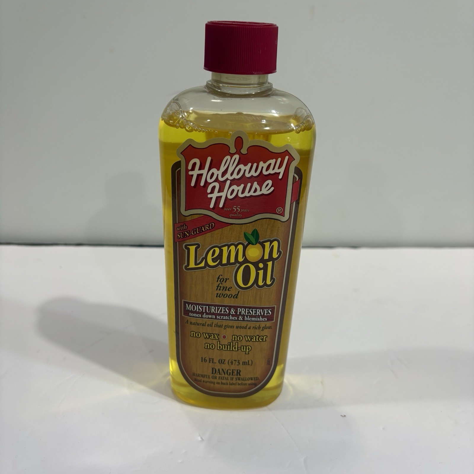 Holloway House LEMON OIL Fine Wood Cleaner Moisturize Preserve Sun Guard 16oz