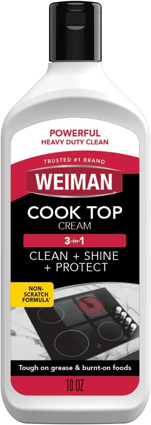 Weiman Glass Stove Top Complete Cleaning Kit Cleaner Scrubber & Scraper Included