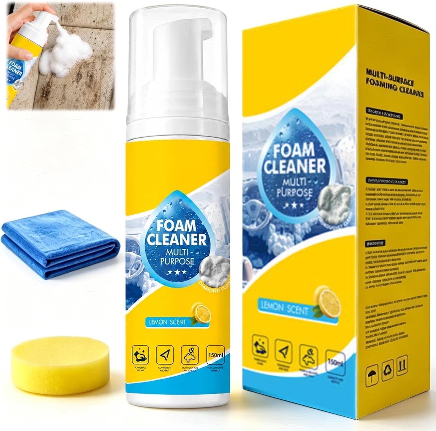 4-in-1 Multi Enzyme Foam Cleaner Spray 150ml Car Kitchen Bathroom Cleaner